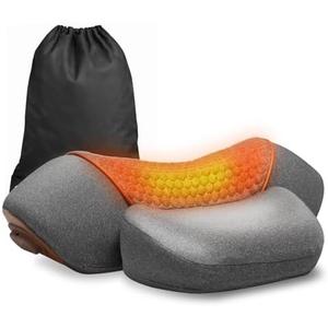 3-in-1 Neck Massager for Pain Relief Deep Tissue with Heat, Portable Memory Foam Cervical Massager Pillow with Traction for Neck Hump Comfort & Shoulder Relaxation at Home/Office/Travel (Corded)