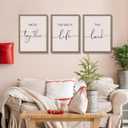 Houmury Framed Set of 3 And So Together They Built A Life They Loved Above Bed Wall Decor Wall Art for Farmhouse Home Bedroom Kitchen Living Room Wood Signs (Brown,12"x16")