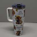 DUUV Highland Cow Gifts for Women Girls, Highland Cow Tumbler Cup, Christmas Birthday Gifts for Cowgirls, Just A Girl Who Loves Cows, Funny Cowgirl 40 Oz Tumbler with Handle, 1PCS