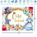 Ticuenicoa 7x5ft Tea Party Onederland Backdrop for Girl's 1st Birthday Tea Party Wonderland Photography Background & Decor Supplies
