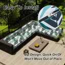 4PCS Patio Cushion Seat Covers Waterproof, Heavy-Duty Oxford Fabric, Sofa Slipcovers with Zipper, Washable & Non-Slip Replacement for Outdoor Furniture (25.6 * 25.6in,Leaf A)