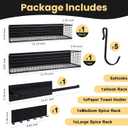 Magnetic Spice Rack for Refrigerator Magnetic Fridge Shelf for Kitchen Spice Organizer Magnetic Shelf, Classic Grid Design, 2*Spice Racks, 1*Hooks Rack, 1*Paper Towel Holder, 5*Removable Hooks