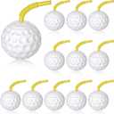 Golf Ball Cups with Lid and Straw - 14 oz Plastic Party Favors, Shaped Decorations for Drinking, Themed Parties (12)