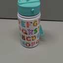 SANDJEST Alphabet Kids Water Bottle with Straw Lid 12oz Insulated Stainless Steel, Travel Tumbler, Animal Gifts for Boys Girls, Birthday, Christmas, Back to School