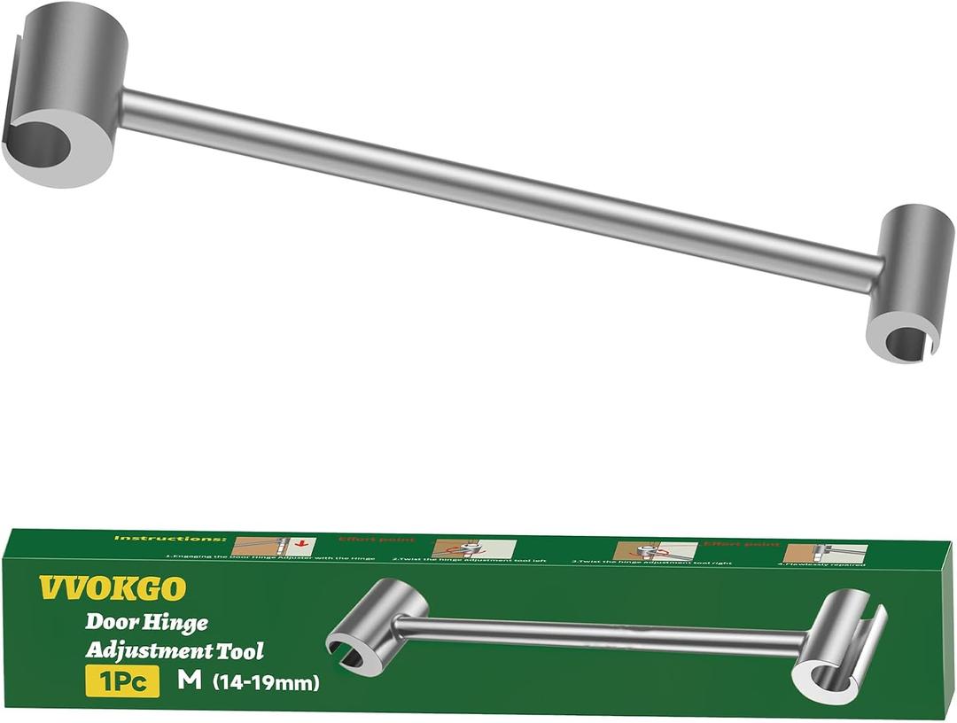 VVOKGO Door Hinge Adjustment Tool, Hinges Gap Adjusting Wrench, Knuckle Bender for Flag Hinges, Heavy Duty Door Hinge Repair Tool for Residential, Fire, Security, Clean-room Doors M (14-19mm)