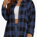 VISLILY Plus-Size-Tops for Women Casual Button Down Flannel Plaid Shirts Long Sleeve Tunics Collared Dressy Blouses XXL