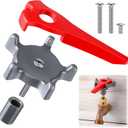Outdoor Faucet Handle with Auxiliary Wrench for Extra Leverage, Ideal for Seniors &, Arthritis Sufferers, Fits 8&12 Point Round Broach, 0.26", 0.28", 0.31"&0.38" Square Broach, Comes with Adapter