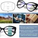 CLASAGA Progressive Multifocus Reading Glasses for Women Blue Light Blocking Spring Hinge Computer Multifocal Cat Eye Readers (4 CAT, 1.75x)