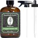Peppermint Essential Oil 4 oz. with Huge Glass Bottle, Glass Dropper, and Sprayer. Detailed User's Guide E-Book. Skin Care, Garden Care, and Hair Care, Best By: Aug. 1, 2028