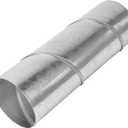 4" Inch Round Spiral Air Duct, 12" Inch Long Duct, Straight Rigid Galvanized Steel Dryer Vent Hose Extension, Warm Air Exhaust, Threaded Metal Duct