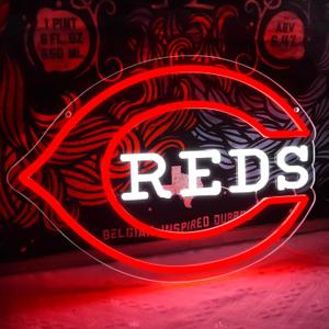 Baseball Neon Sign for Wall Decor Dimmable Baseball Neon Light for Man Cave Club Garage Game Room Bar Party Bedroom Birthday Gifts for Fans Friends Families Size 15.7 * 11In(ZYLD0135) (Red White-Reds)