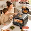 13-in-1 Indoor Pizza Oven, Top Viewing Window, Expert Mode: 5 Pies/30 Min | 850F Electric Pizza Oven, 90-Second 12-Inch Neapolitan Crust, 6 Presets & 6 Bake Modes, PID System, On-Demand Light, Black, XL
