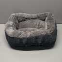 INVENHO Small Dog Bed for Small Dogs, Cat Beds for Indoor Cats Washable, Orthopedic Dog Bed, Warming Soft Calming Sleeping Puppy Bed Durable Pet Bed with Anti-Slip Bottom S(20"x19"x6") (Dark Grey)