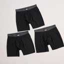 SAXX Underwear Co. Men's Core Cotton Boxer Brief with Fly, Pouch, 3 Pack (Black, XXL)