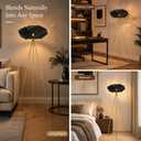 Booniture Tripod Floor Lamp for Living Room, Boho Bamboo Standing Lamp