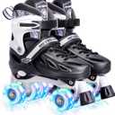 METROLLER Roller Skates for Girls Ages 5-8 8-12 and Boys Teens, Adjustable 4 Sizes for Kids Toddler Rollerskates with Light up Wheels, for Women, Size  (7-10Men/8-11Women)