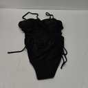 Viottiset Women's Cut Out Drawstring One Piece Swimsuit Cheeky High Cut Bathing Suit (Black) Small