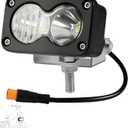 Electric Bike Headlight 20W 6000-6500K White High Beam, Waterproof 3-Pin Plug & Play, Mount Bracket Included, Compatible with Ridstar Q20/Q20 Lite/Q20 Pro, Ebike, Motorcycle & ATV