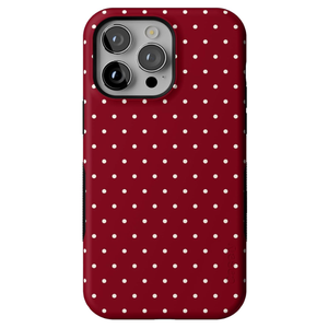 iPhone 17 Pro case Polka Dot Red Protectind Case for Ip 17 Pro, Red with White Dots