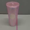 Studded Tumbler With Straw Tumblers With Lids And Straws Pink Tumbler With Straw Textured Cup BPA-Free Double-Wall Plastic Tumblers for Iced Coffee Cold Drinks or Water 24 Oz
