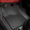 Floor Mats Compatible with 2005-2015 Toyota Tacoma Double Cab, All Weather TPE Liners, Black