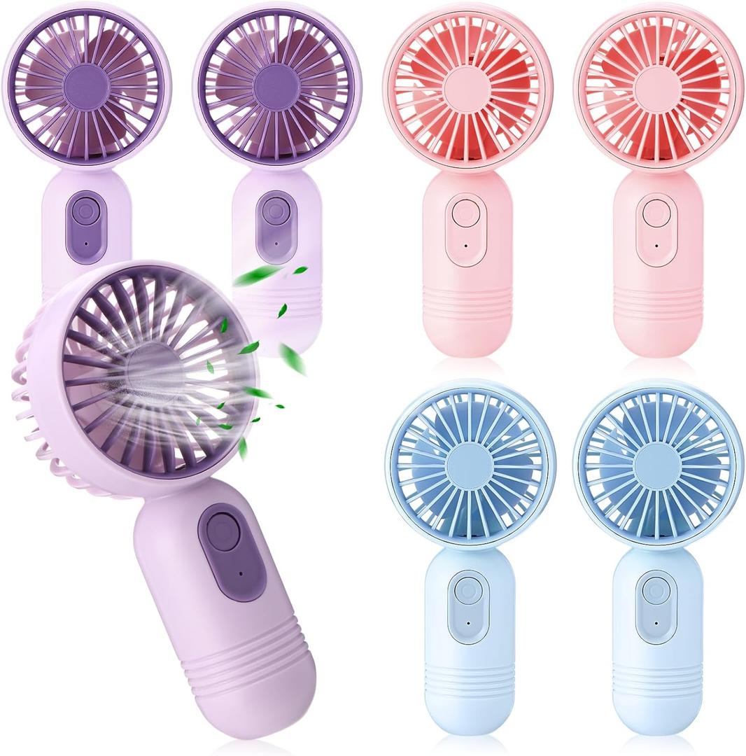 Mini Portable Fan Bulk Cute Handheld Lightweight Small Little Personal Hand Eyelash Fan 3 Speeds USB Rechargeable for Women Men Indoor Outdoor Makeup Travel Camping(Blue, Pink, Purple, White, Black)