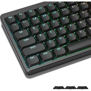 XVX Low Profile Keycaps 75 Percent, PBT Custom Keyboard Keycaps Full Set, Black Key caps for 60% 65% 75% 80% 100% Mechanical Keyboard