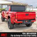 Rough Country Hard Tri-Fold Flip Up Tonneau Cover for Toyota Tacoma (2024-2026) - Flush Aluminum Bed Cover, Fits 5' Bed w/Utility Rail System