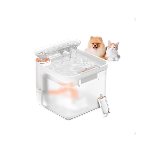 Cat Water Fountain 85oz/2.5L Dog Water Dispenser with Ultra-Filtration 90-Days Long Lasting Filter, Smart Pet Fountain with Triple Filtration | Ultra Quiet | Water Level Window