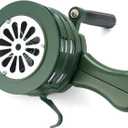 QWORK Hand Crank Siren Horn, Hand Loud Crank, Emergency Safety Manual Siren, Portable Hand Held Siren Horns Alarm, Green