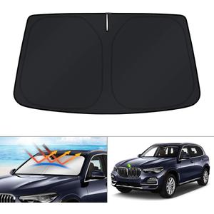 KUST Windshield Sun Shade for BMW X5 2019-2025 Accessories Window Shade Sun Visor Protector Foldable Blocks UV Rays Keep Your Car Cooler (Sunshade for 2019-Present BMW X5)