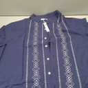 Cuban Guayabera Shirts for Men Short Sleeve Casual Button Down Shirt Band Collar Beach Camp Mexican Shirt, XXL