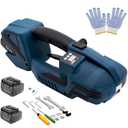 HIGHTOP Electric Strapping Machine with LCD Screen 2 * 4000mah Battery,Portable Electric Banding Tool for 1/2-5/8Inch PP PET Straps,Automatic Pallet Packaging Banding Tools for Strapping