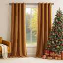 Gold Brown Velvet Curtains 84 Inch Long for Living Room Bedroom,Mordern Luxury Room Darkening Blackout Soundproof Insulated Curtain Drapes Soft Velvet Grommet Drapes 2 Panels for Home Decor,W52