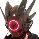 Punk Mask Helmet Cosplay for Men, Futuristic Punk Techwear, Halloween Cosplay Fit Party Music Festival Accessories with Light