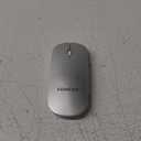 FENIFOX Bluetooth Mouse, Slim Mini Portable Flat Travel Wireless Mouse Rechargeable Quiet Ultra-Thin Mice Compatible with Laptop,Tablet,Notebook,PC (Silver and White)