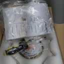 9.4in Vintage Pink Flush Mount Ceiling Light Fixture  Brass Semi Flush Mount Lighting with Flower Glass Shade for Closet, Small Rooms  Compact Indoor Light for Hallway Entryway Porch, Bulb Not