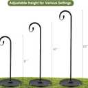34-63" Adjustable Shepherd Hook Stand with Round Base Stand for Bird Feeders, Lanterns, Wind Chimes, Indoor and Outdoor Use on Patio, Yard or Porch