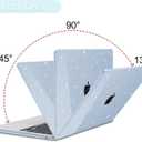 B BELK Compatible with MacBook Air 15 inch Case Glitter 2026 2025-2022 M5 M4 M3 M2 Model A3448 A3241 A3114 A2941,Protective Hard Shell for Mac Air 15" + Keyboard Cover & Screen Film, Sparkly Air Blue