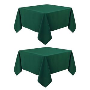 Mylacerhome 2 Pack Square Table Cloth 52X52 Inch Green Tablecloth Washable Polyester Solid Dining Table Cover for Birthday Party Dinner Holiday Outdoor Indoor
