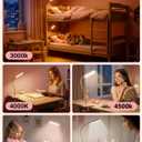 Pink Desk Lamp with Clamp Light,9 Brightness+5 Color Clip on Light,4000mAh Battery Rechargeable Desk Lamp Cute,48 LED Desk Light,Cordless Small Clip on Reading Light for Bed/Headboard/Bedside Table