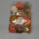 12 Pcs Thanksgiving Pumpkin Hanging Ornament 2 Inches Velvet Thanksgiving Fall Tree Decorations Fabric Small Tree Decorations for Farmhouse Harvest Autumn Home Party Decor(Neutral) (Classic Colors)