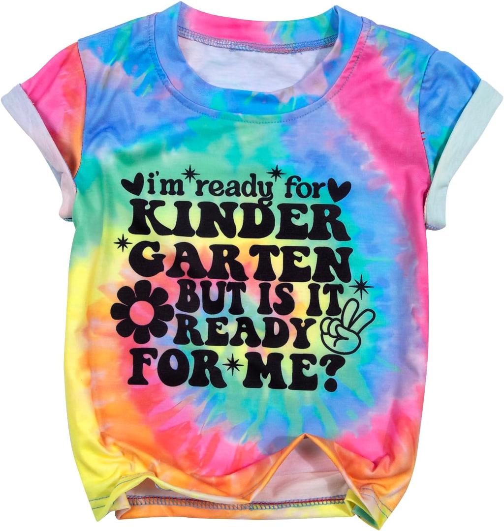 First Day of Kindergarten Shirt Toddler First Day of School Tee Boy Girls I'm Ready for Kindergarten Tops