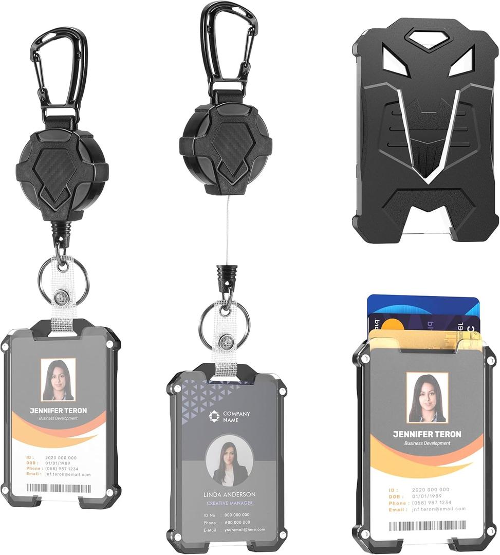 Badge Holder Retractable Clip 2 Pack ID Badge Card Holders