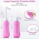 Portable Bidet Travel Large Capacity 15oz Personal Toilet Handheld Pink