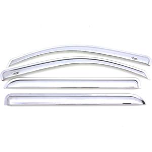 Auto Ventshade [AVS] Outside Mount Rain Guards For 2019 - 2026 Chevrolet Silverado - GMC Sierra 1500 DOUBLE/EXT CAB ONLY | Window Vent Visors, 4 pcs. - Chrome | 684804
