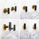 Stainless Steel Towel Coat Hooks Bathroom Clothes Garage Hotel Robe Hook Wall Mounted Bath Door Hanger 2 Pack Black & Gold