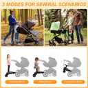 Universal Stroller Board with Detachable Seat, 2 in1 Stroller Ride-On Board, Sit and Stand Stroller Attachment for 3-7 Years Old, Holds Up to 55 lbs