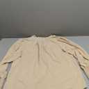 LYANER Women's Mock Neck Pleated Solid Long Sleeve Blouse Office Shirt Top (Medium, Beige)