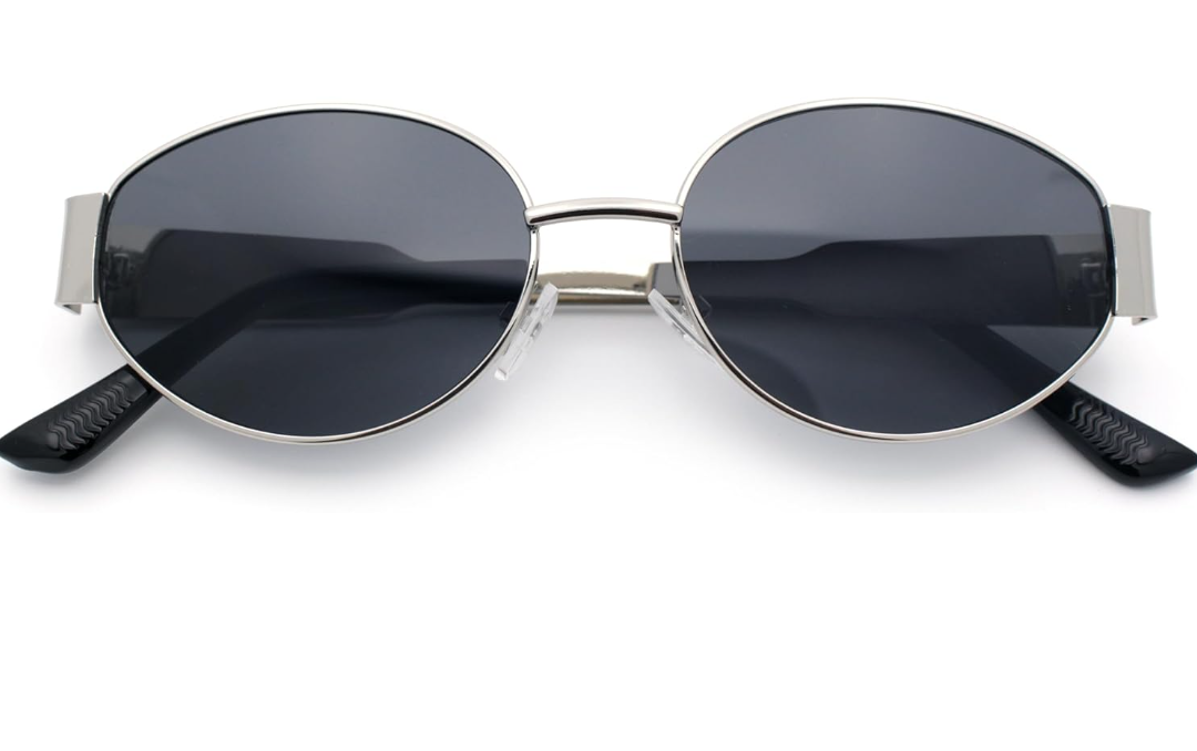 SA106 Womens Classic Retro Dad Fashion Oval Round Metal Rim Sunglasses